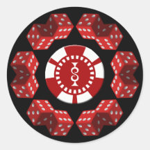 DICE AND POKER CHIP STICKERS