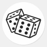 dice casino gambling round stickers