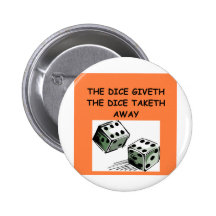 dice joke pinback button