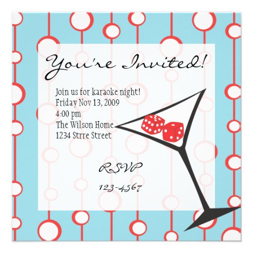 Dice Martini Personalized Invites