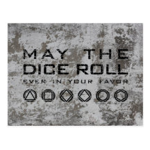 Dice Roll Post Card- Black Text