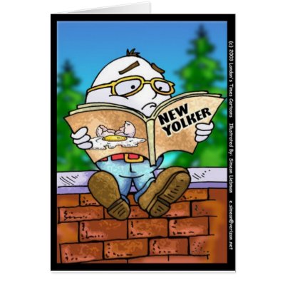 Did New Yorker Kill Humpty Dumpty? Cartoon Gifts Cards by beardiethor123