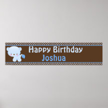 Diddles Boy Lion Birthday Banner Print