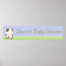 Diddles Farm Moo-Cow Baby Shower Banner B2 Posters