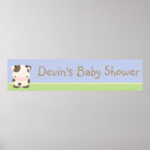Diddles Farm Moo-Cow Baby Shower Banner B2 Posters