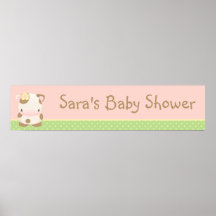 Diddles Farm Moo-Cow Baby Shower Banner Poster