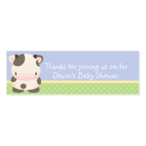 Diddles Farm moo-Cow Baby Shower Favour Tag B