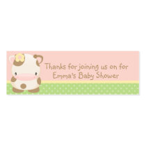 Diddles Farm moo-Cow Baby Shower Favour Tag