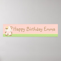 Diddles Farm Moo-Cow Birthday Banner Poster