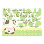Diddles Farm Moo-Cow Green Birthday Invitation