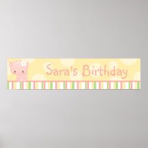 Diddles Farm Pig Birthday Banner Poster