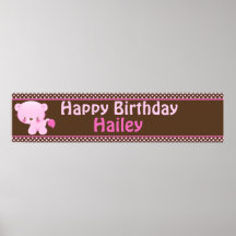 Diddles Girl Lion Birthday Banner Posters