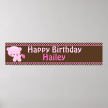 Diddles Girl Lion Birthday Banner Poster