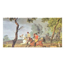Die Hasenhetzjagd By Kobell Wilhelm Von Picture Card