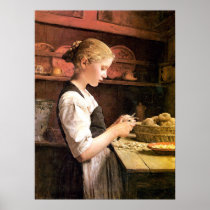 Die kleine Kartoffelschälerin Girl Peeling Potatos Posters