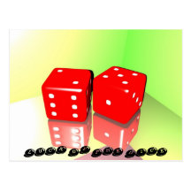 die, LUCK OF THE DICE Postcard