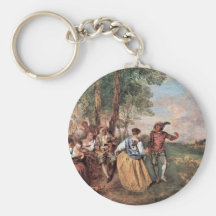 Die Schäfer (Fêtes Gallant) By Watteau Antoine Keychain