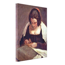 Diego Velazquez - Sewing woman Stretched Canvas Prints