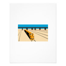 Diesel Train High Angle Retro Invite