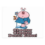 diet cheater doughnut eating piggy cartoon post cards