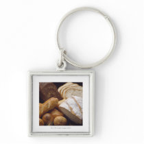 Different types of artisan bread key chain
