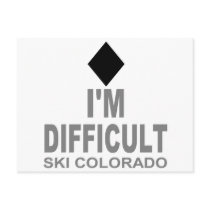 Difficult Ski Colorado Post Card