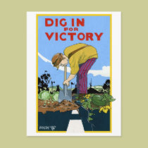Dig In For Victory postcards