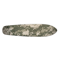 Digital Army Camouflage Skateboard Oldschool