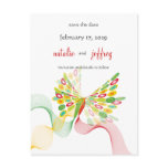 Digital Butterfly Save The Date Wedding Postcard