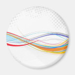 Digital Colourful Swirls grey polkadots circles Refrigerator Magnet