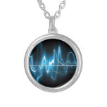 DIGITAL ELECTRIC CURRENT SWIRLS ABSTRACT TIMELINE NECKLACE