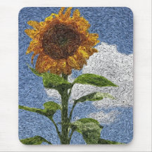 Digital Expressionism: Sunflower Mouse Pads