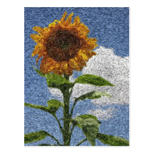 Digital Expressionism: Sunflower Postcards