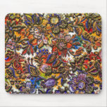 Digital Floral Pattern Art Mouse Pad