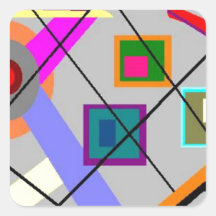 Digital Harmony Square Stickers