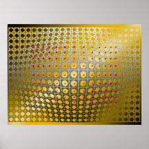 Digital Op-art  Spheroid magnetism Print