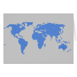 Digital pixel bitmap world map graphic greeting card