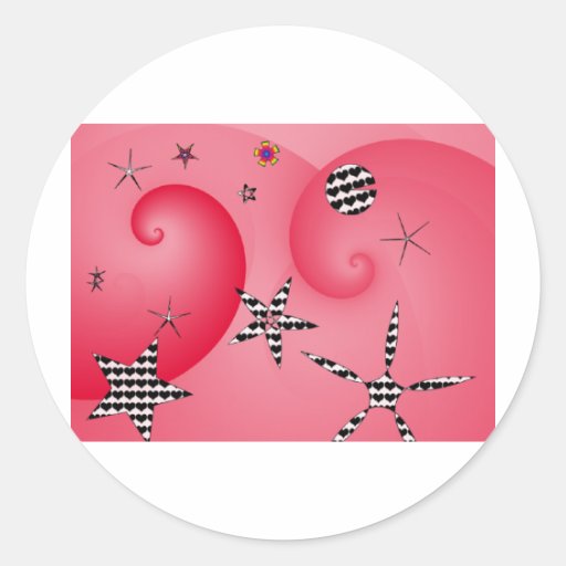 Digital Stars Round Sticker