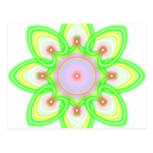 Digitally Grown Lights Flower On Mode Postcard