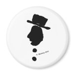 Digitally signed black and white silouette magnets