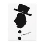 Digitally signed black and white silouette postcards