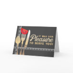 dining eating utensils catering thank you note ... cards