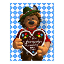 Dinky Bears Bavarian Cuddle Bear Postcard