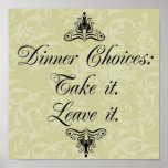 Dinner Choices - Sand Print