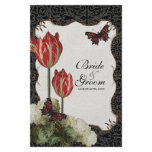 Dinner Menu Card - Black n Cream Red Tulip Damask flyers