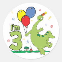 Dino 3rd Birthday Sticker
