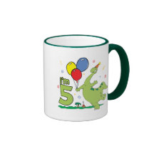 Dino 5th Birthday Mugs