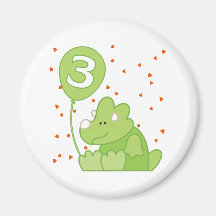 Dino Baby 3rd Birthday Magnets