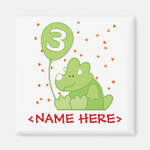 Dino Baby 3rd Birthday Refrigerator Magnet