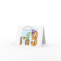 Dino Fun 3rd Birthday Invitation Greeting Cards
